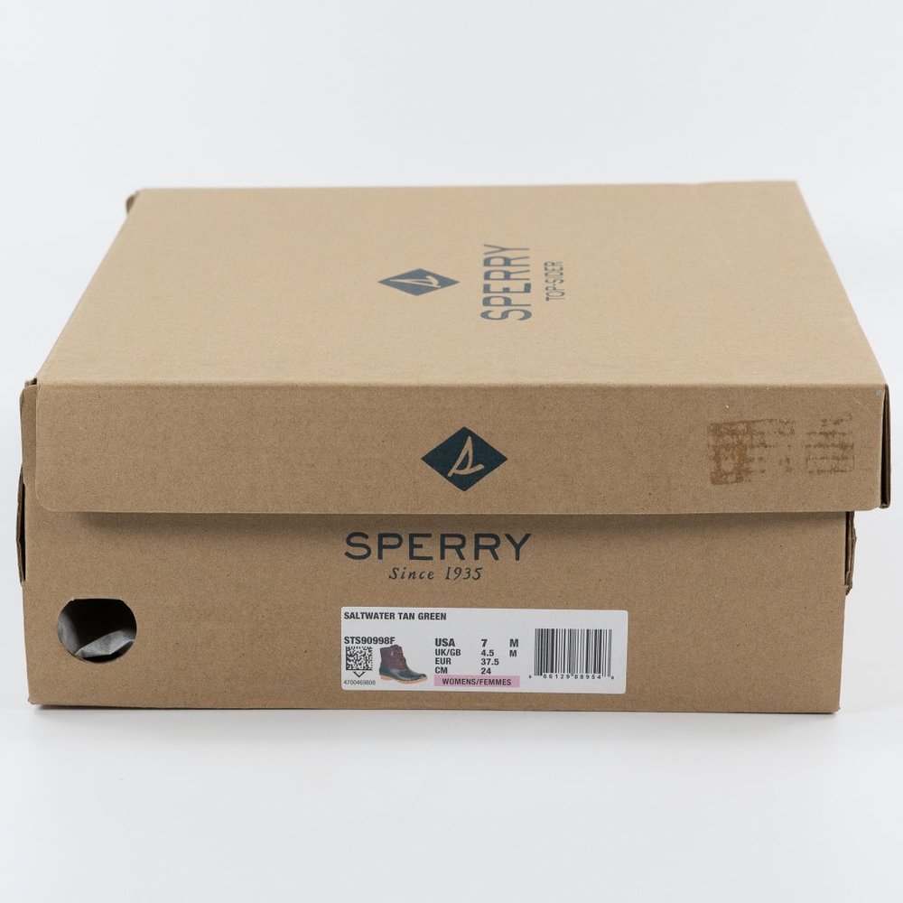 Sperry Women's Saltwater Duck Boot 'Tan Green' STS90998F Rain Boots size 6 - 11 - Picture 12 of 14